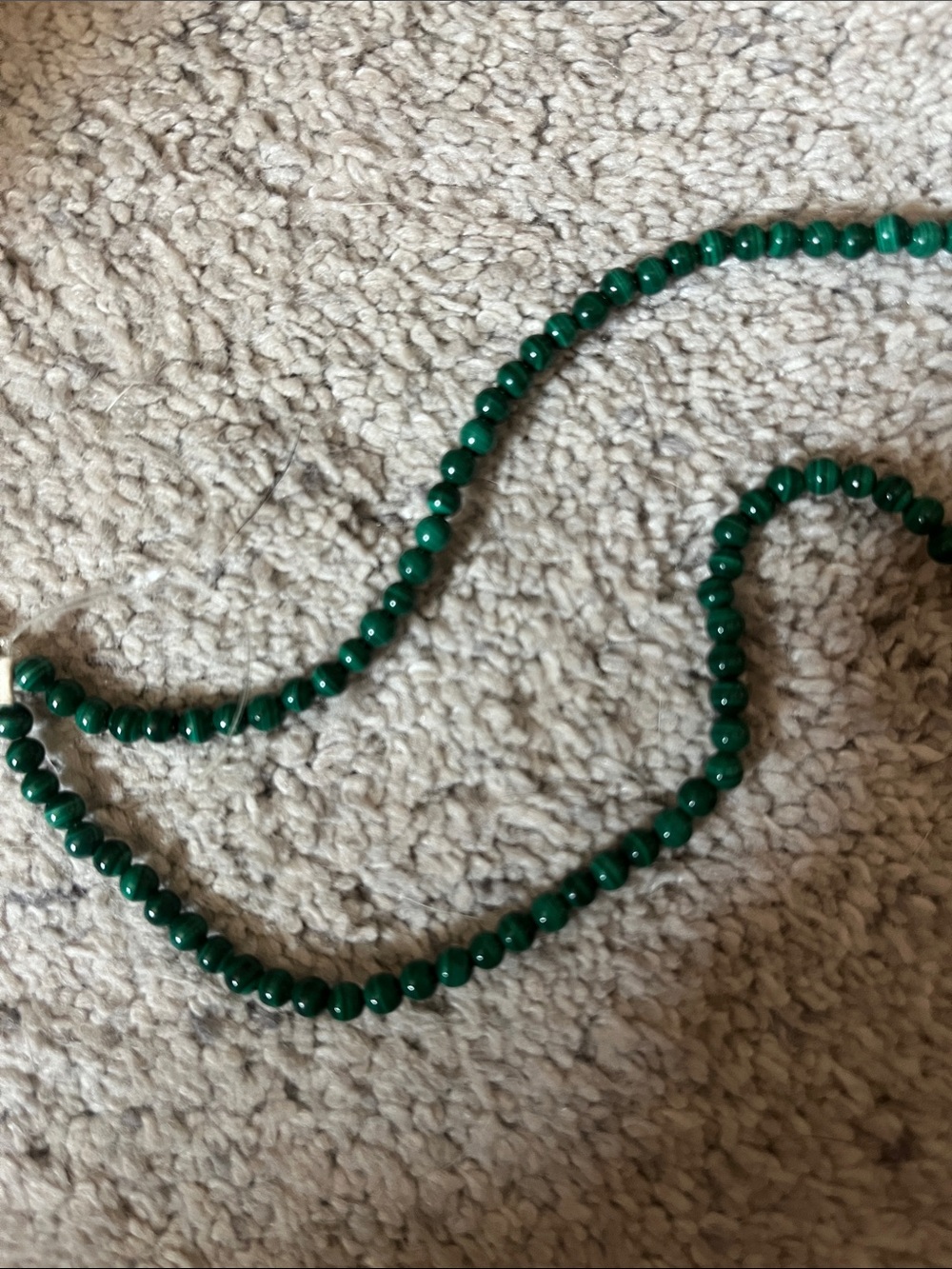 Vintage 14” Strand of 4mm Genuine Malachite Beads High Quality